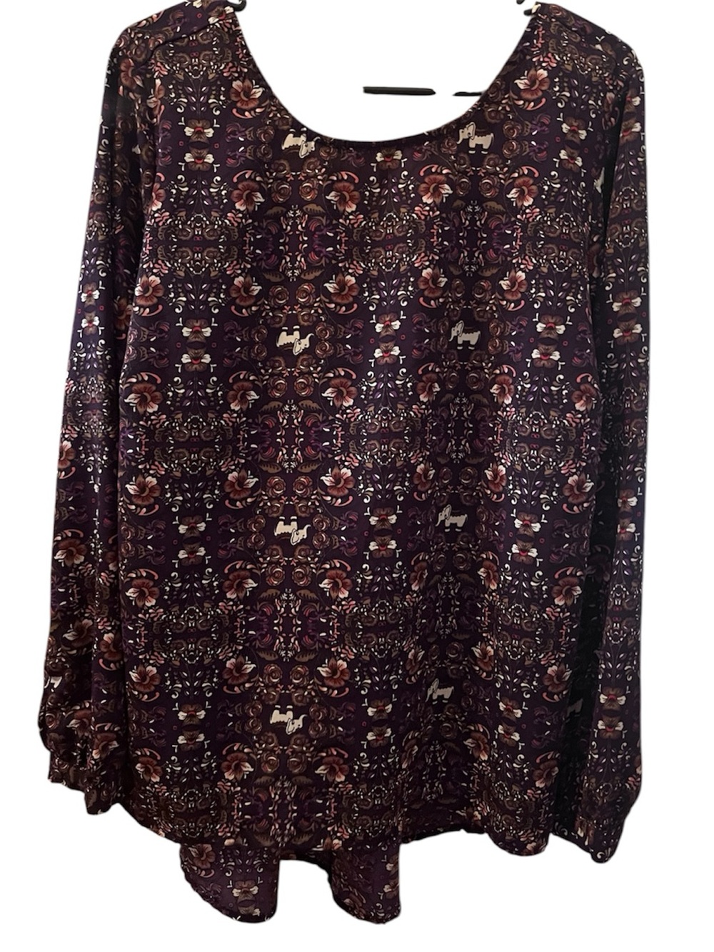 Cato Woman Floral Boho Peasant Blouse 18/20W Plus Size Long Sleeve